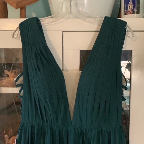 Azazie sz 8 bridal formal gown nwt Blaine style pine color BEAUTIFUL! - Picture 2 of 11